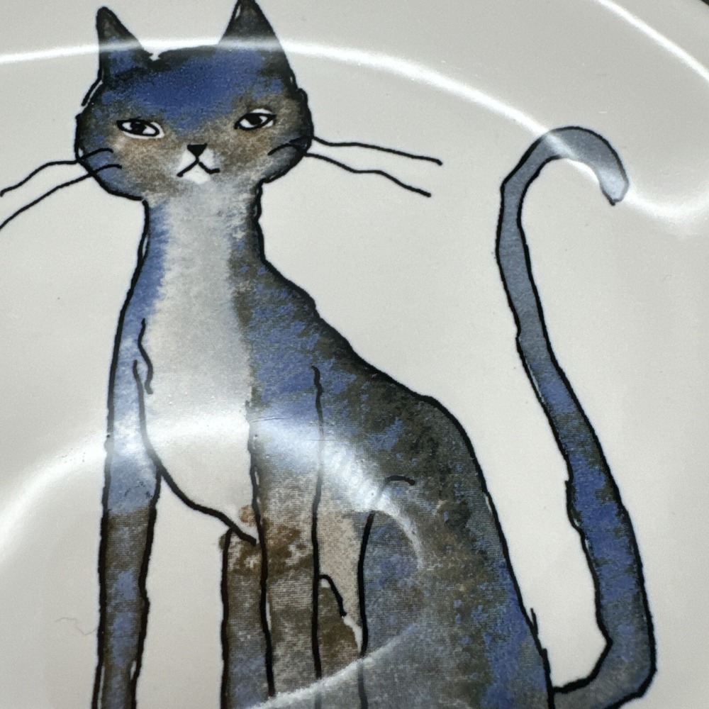 Rae Dunn Halloween Appetizer Snack‎ Plates Set 4 Owl Cat Pumpkin Witch Magenta - Picture 5 of 7